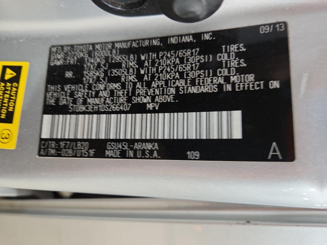 2013 TOYOTA HIGHLANDER