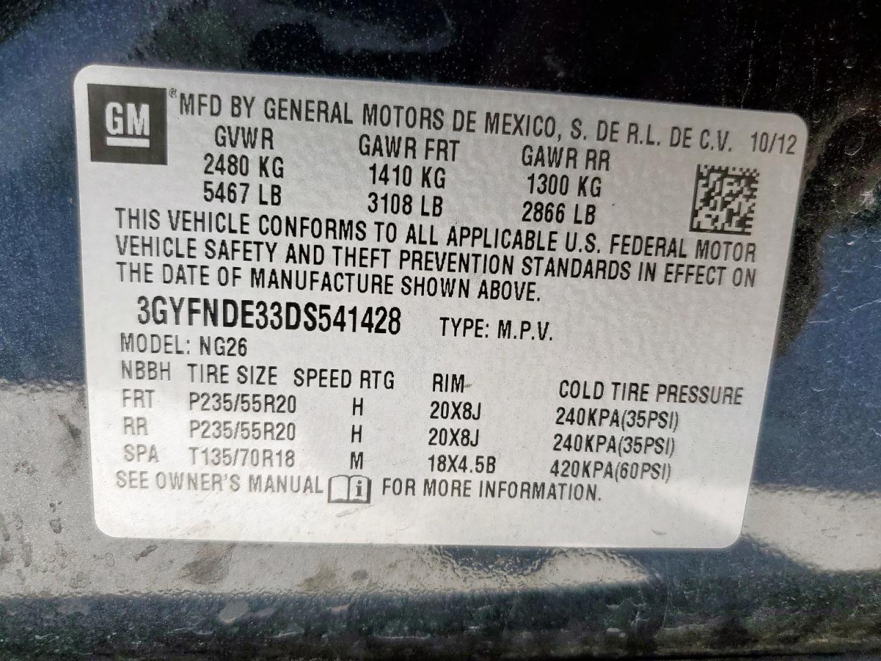 2013 CADILLAC SRX