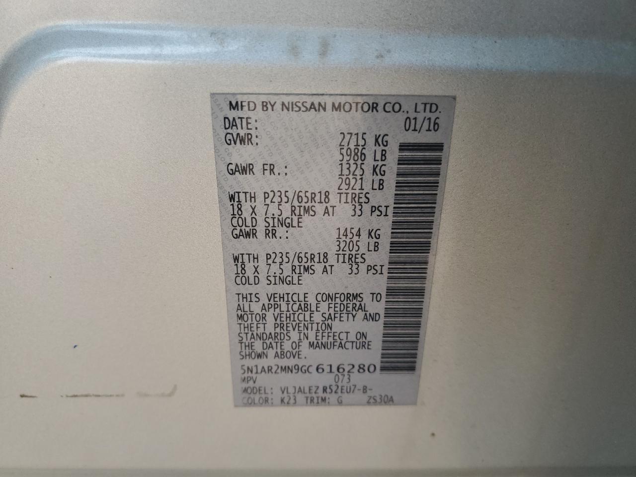 2016 NISSAN PATHFINDER
