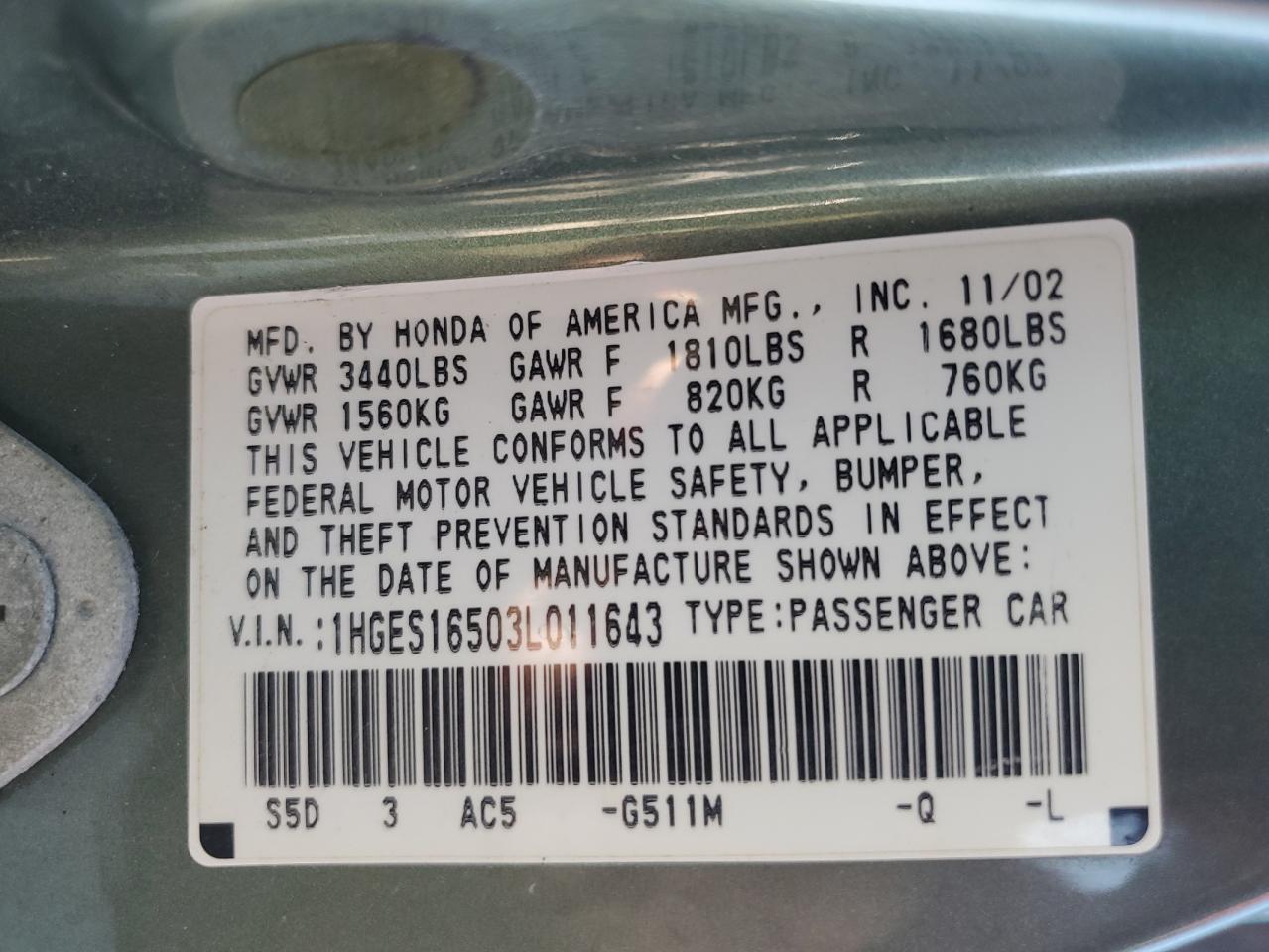 2003 HONDA CIVIC