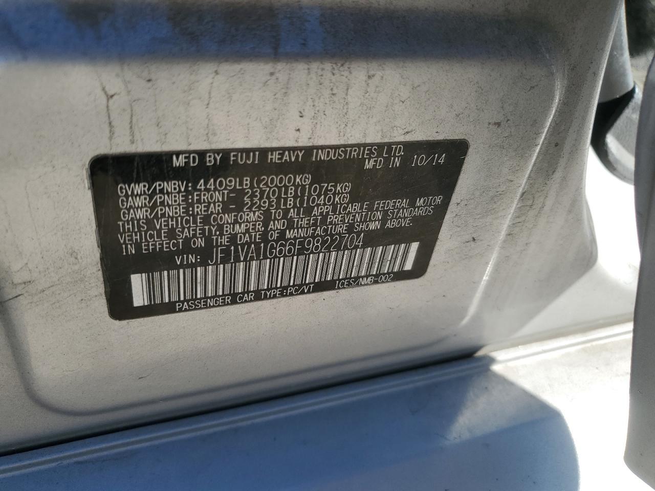 2015 SUBARU WRX