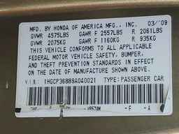 2009 HONDA ACCORD