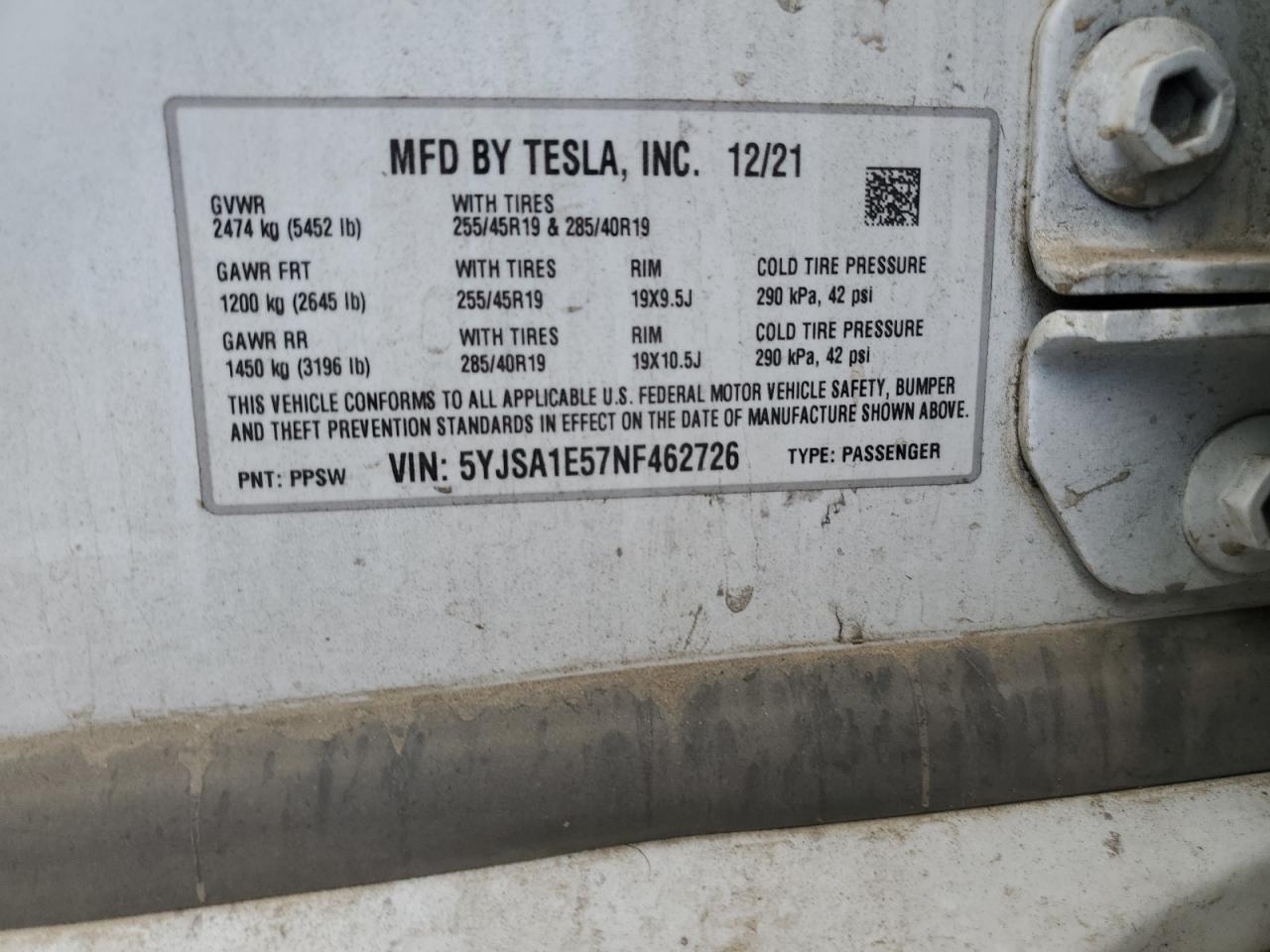 2022 TESLA MODEL S