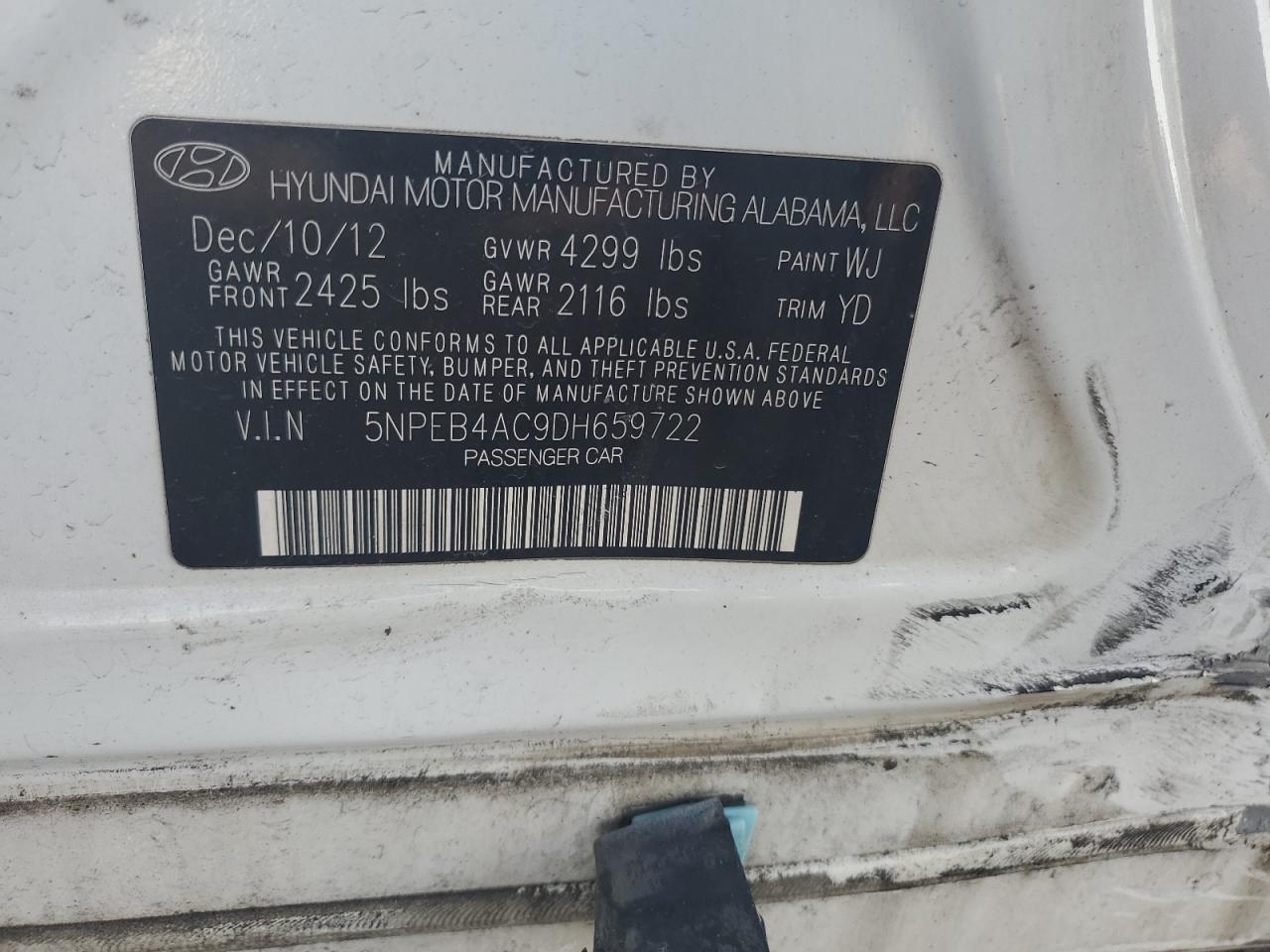 2013 HYUNDAI SONATA