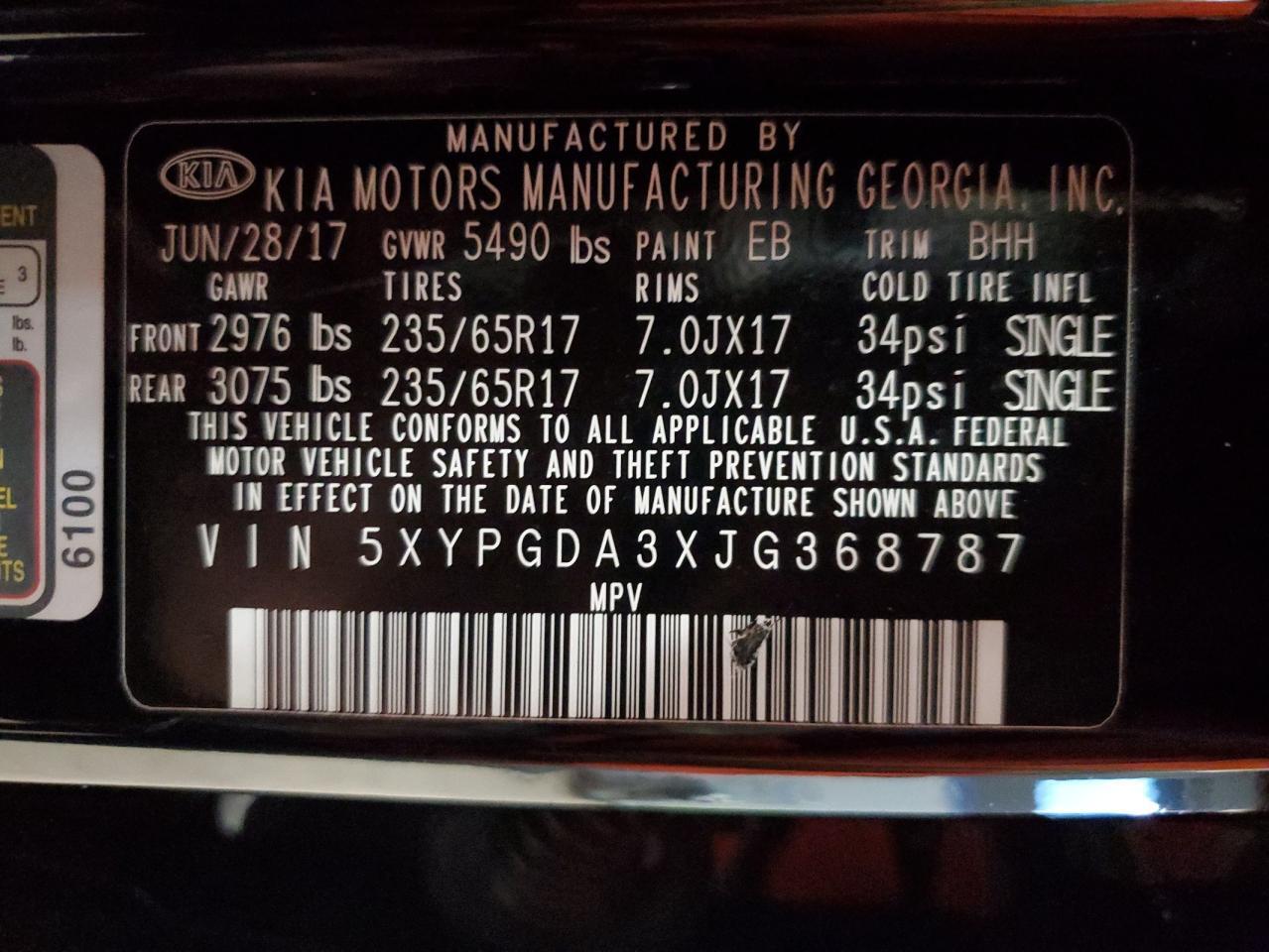 2018 KIA SORENTO