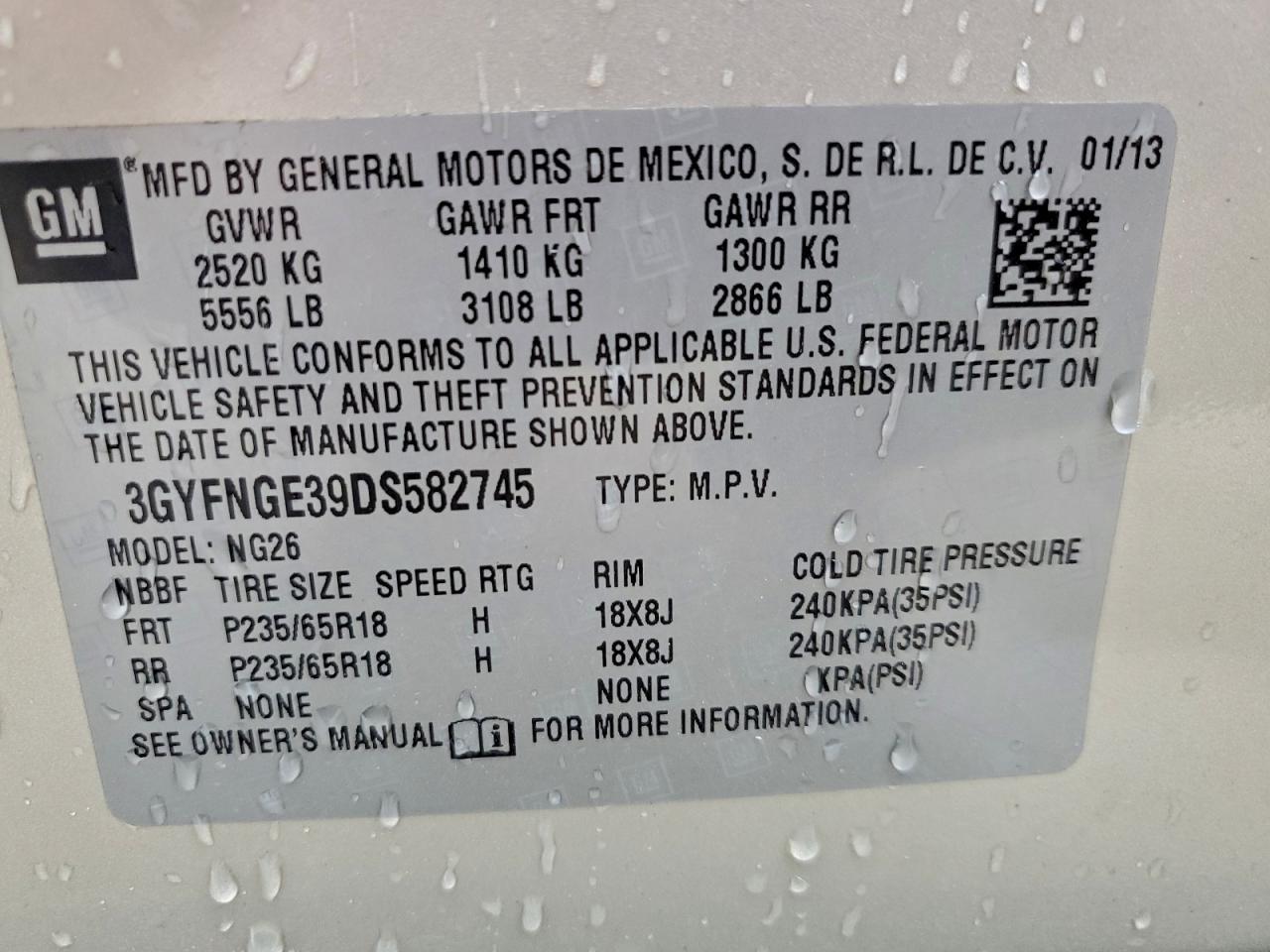 2013 CADILLAC SRX