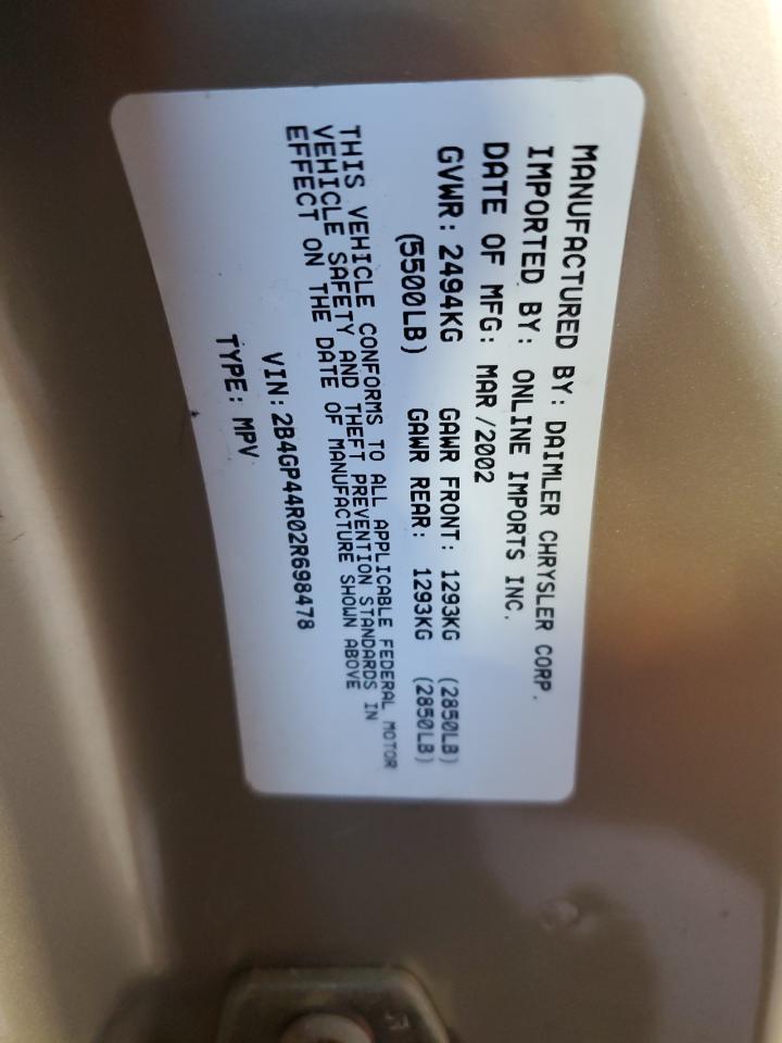 2002 DODGE GRAND CARAVAN