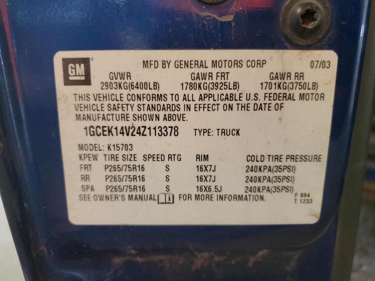 2004 CHEVROLET Silverado