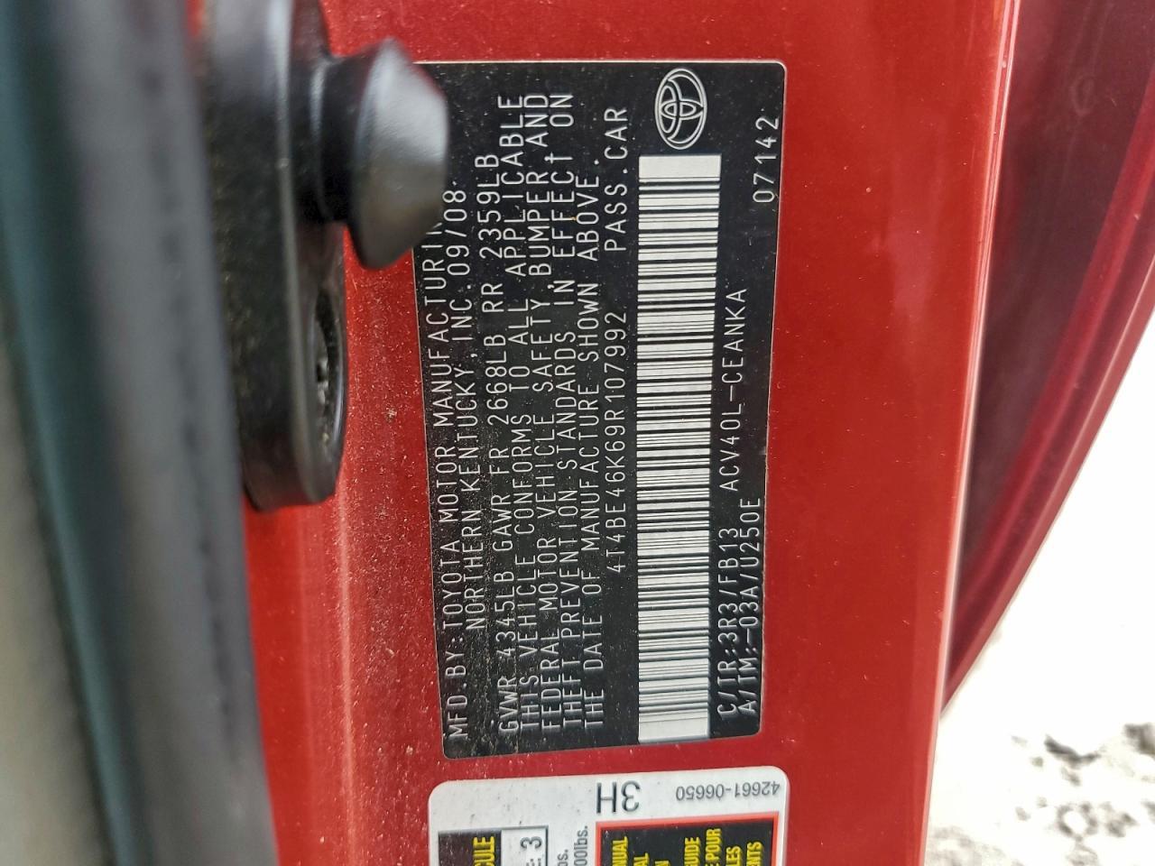 2009 TOYOTA CAMRY