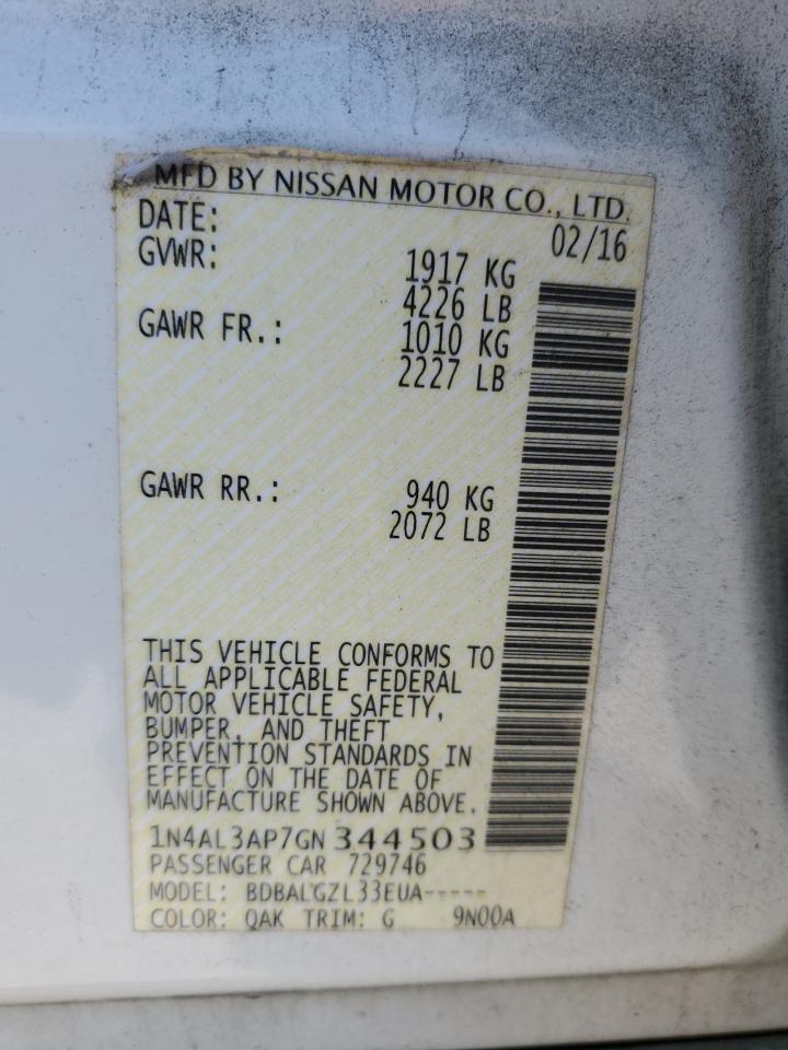 2016 NISSAN ALTIMA
