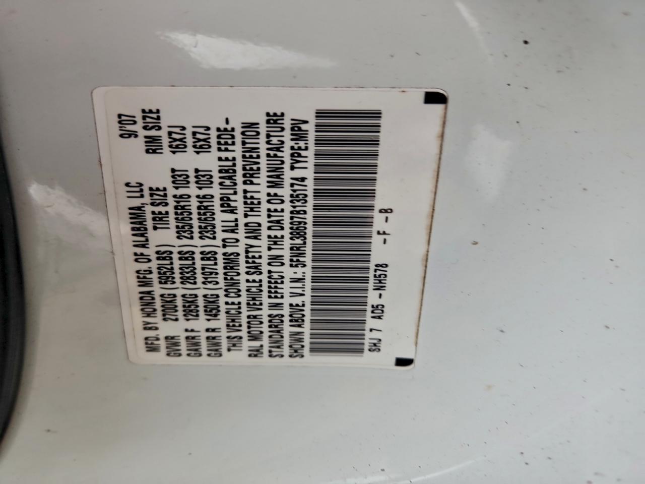 2007 HONDA ODYSSEY