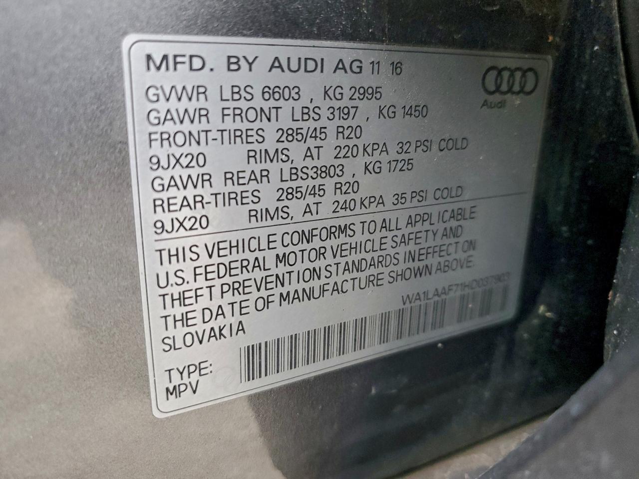 2017 AUDI Q7