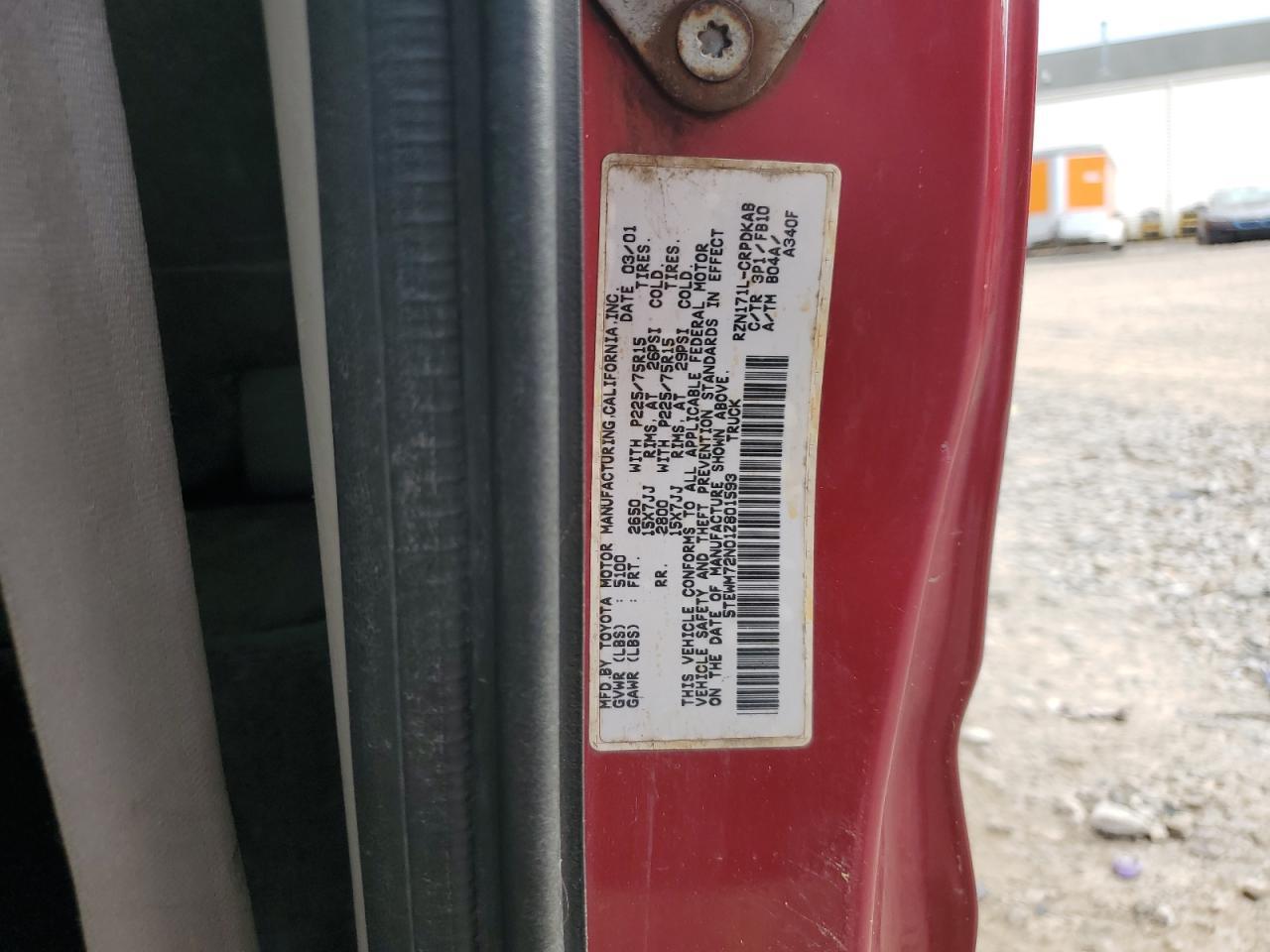 2001 TOYOTA TACOMA