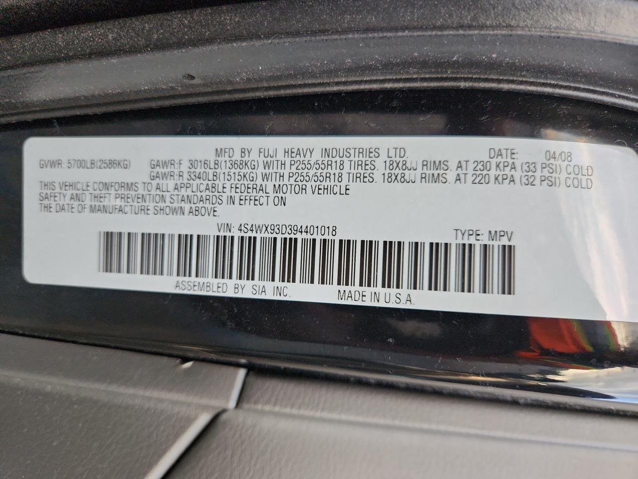 2009 SUBARU Tribeca