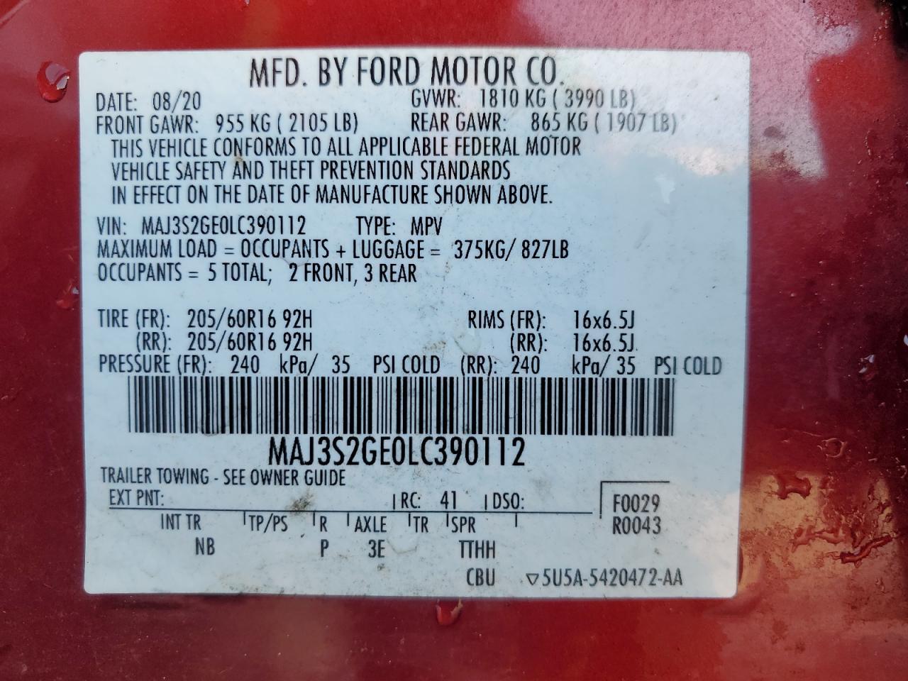 2020 FORD EcoSport