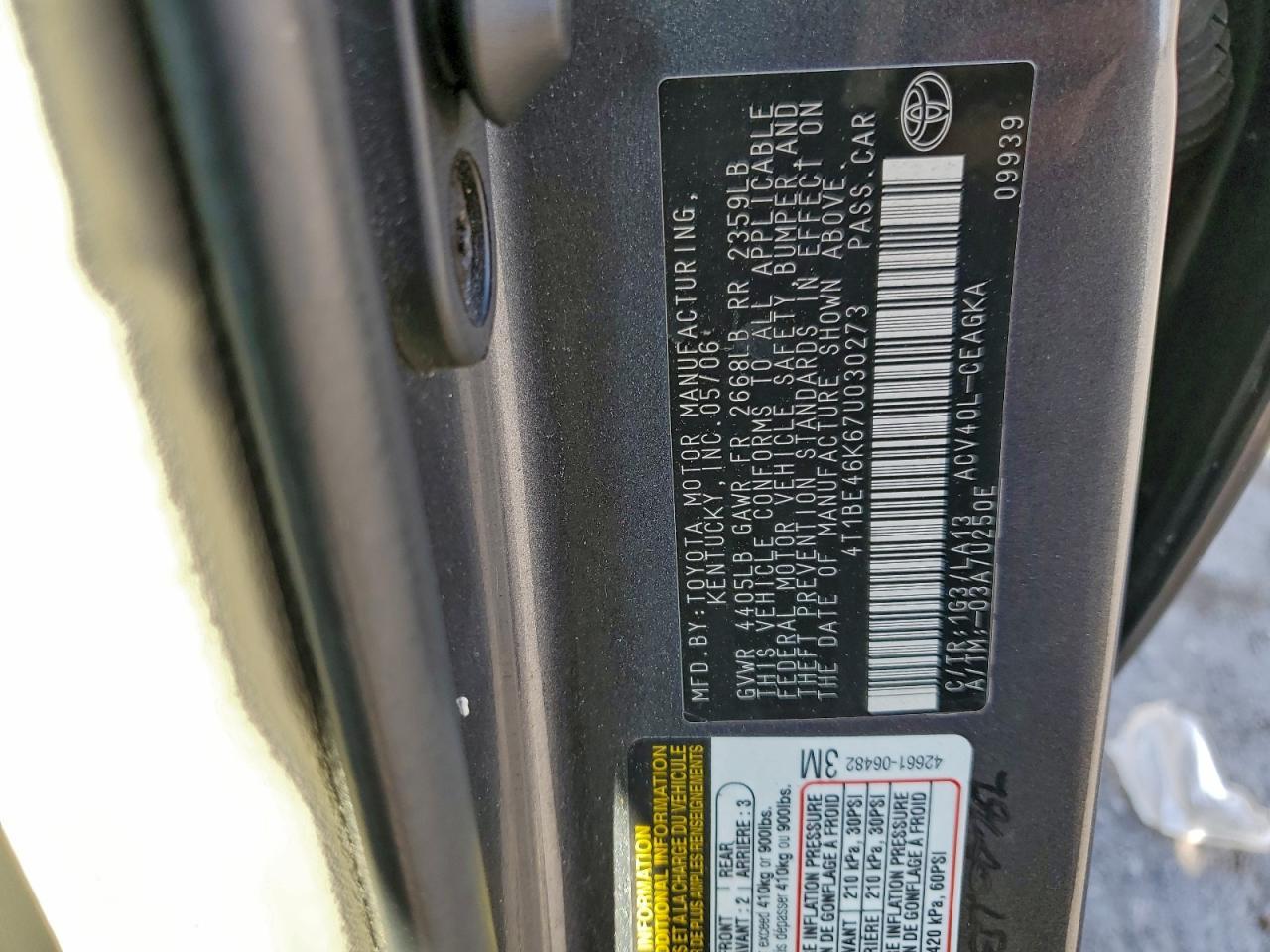 2007 TOYOTA CAMRY