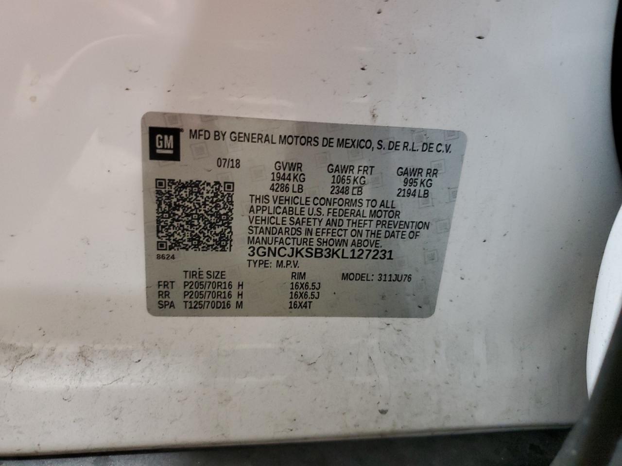 2019 CHEVROLET TRAX