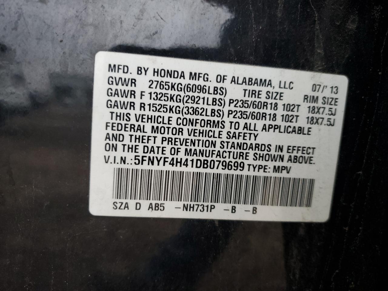 2013 HONDA PILOT
