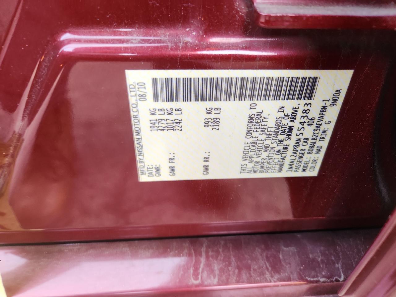 2010 NISSAN ALTIMA