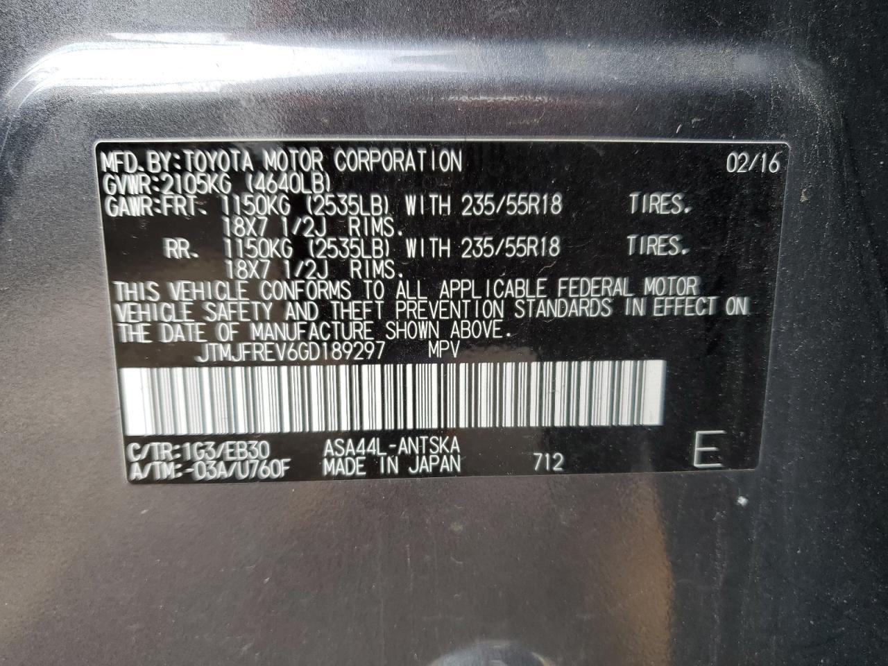2016 TOYOTA RAV4