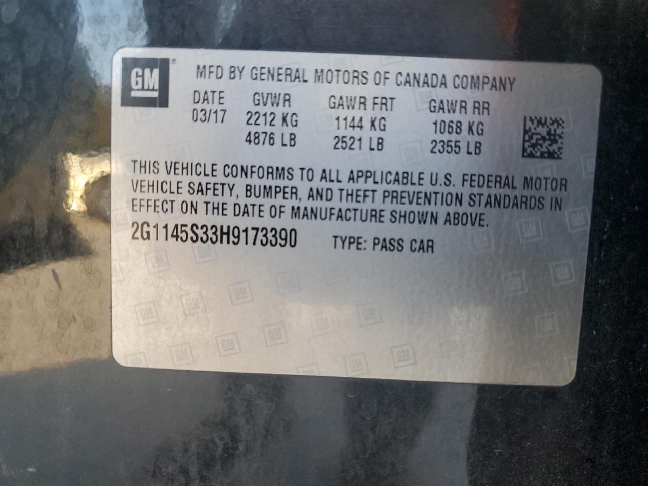 2017 CHEVROLET IMPALA