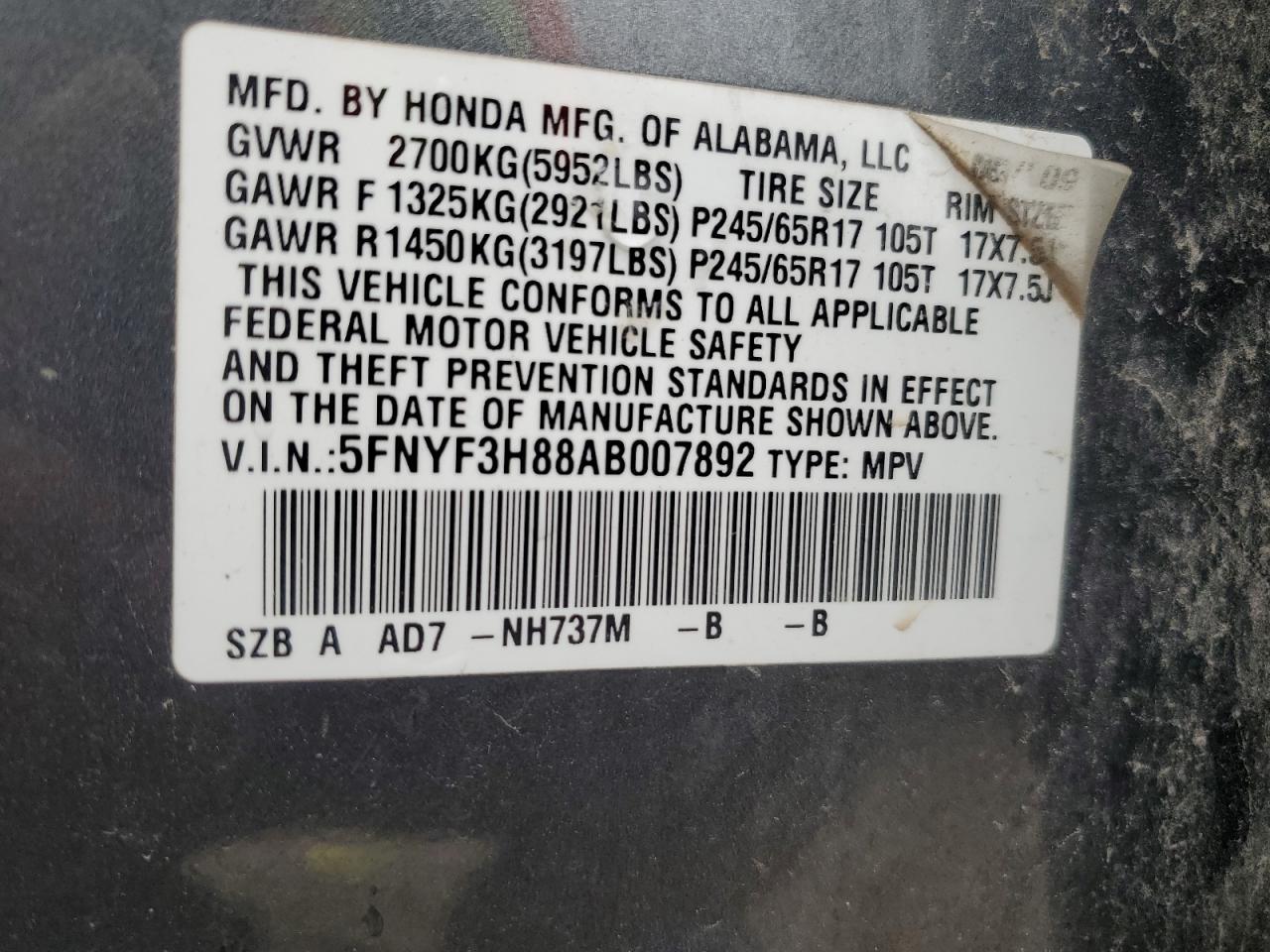 2010 HONDA PILOT