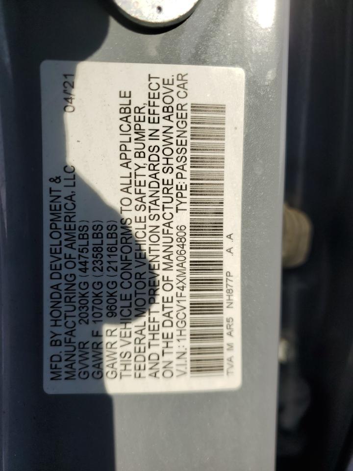 2021 HONDA ACCORD