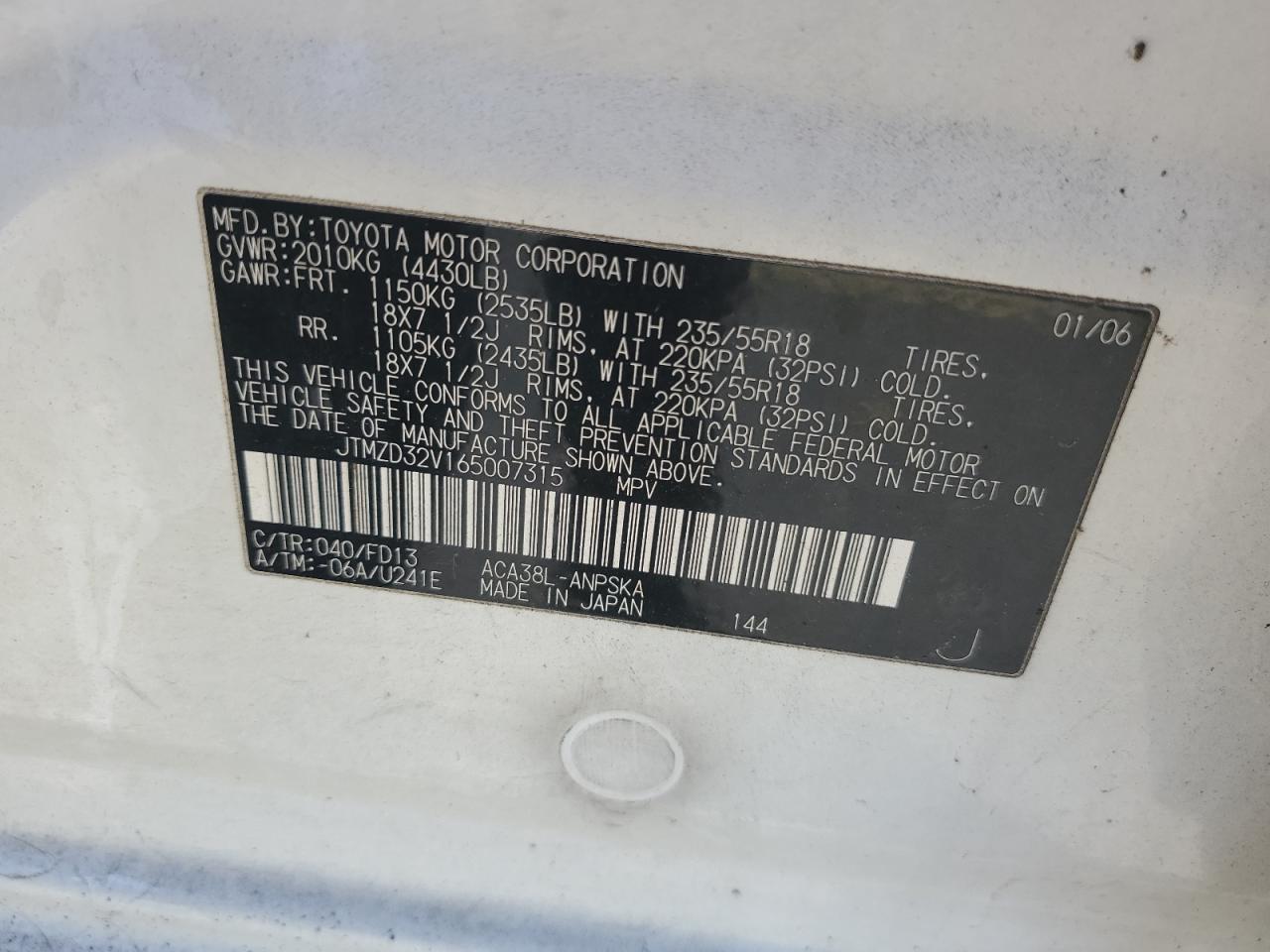 2006 TOYOTA RAV4