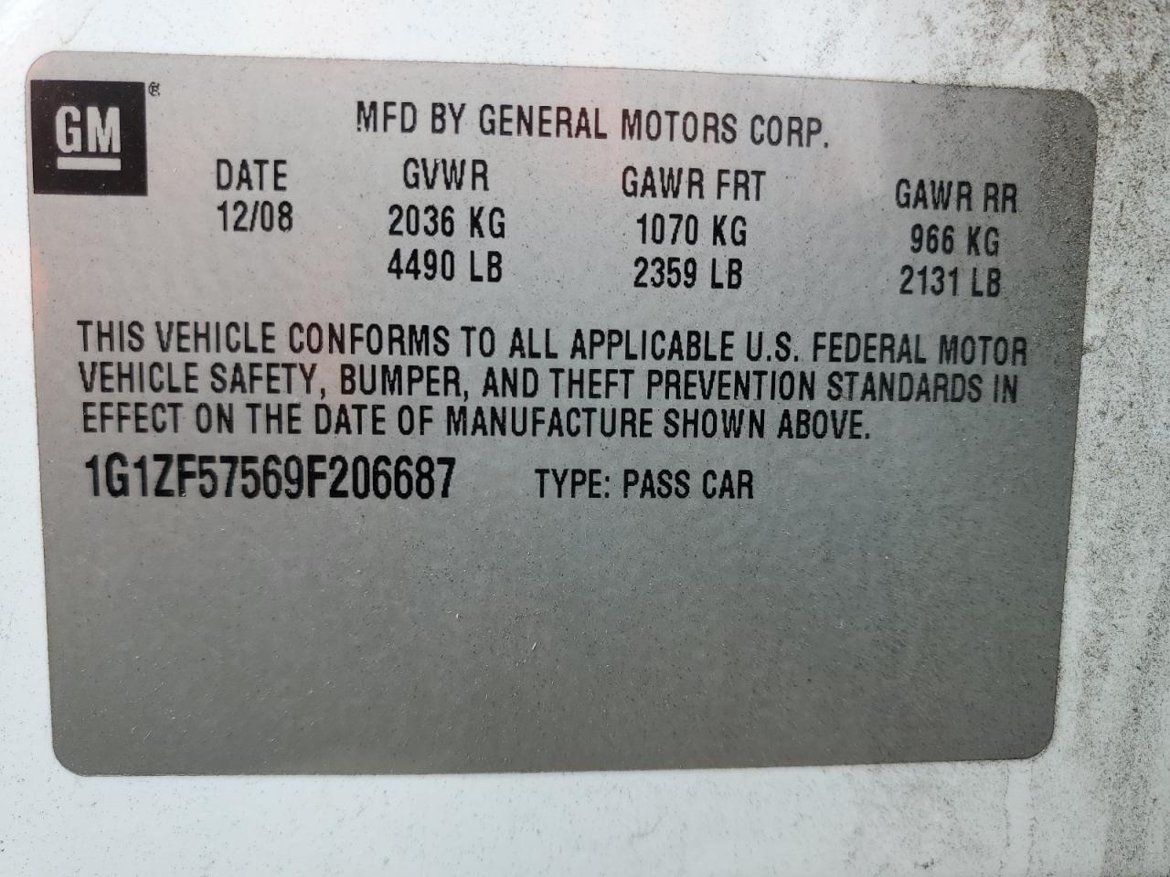 2009 CHEVROLET MALIBU