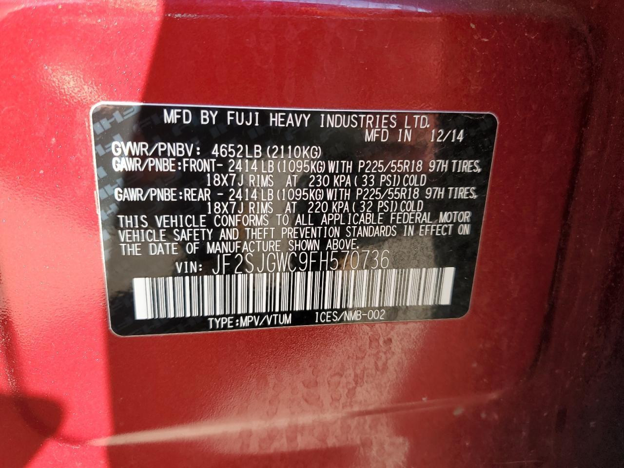 2015 SUBARU FORESTER