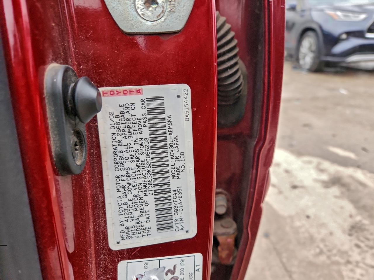 2002 TOYOTA CAMRY