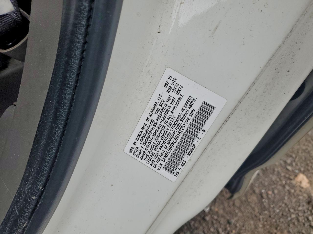 2016 HONDA ODYSSEY