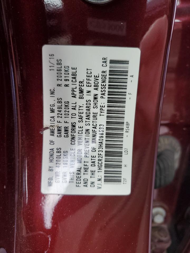 2017 HONDA ACCORD
