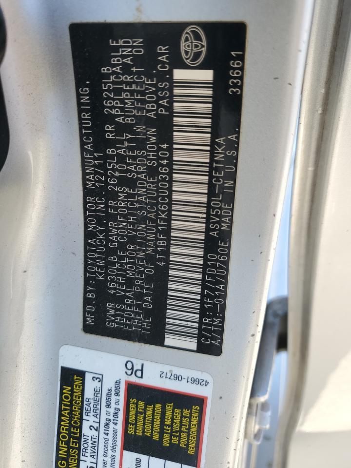2012 TOYOTA CAMRY