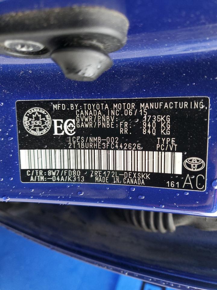2015 TOYOTA COROLLA