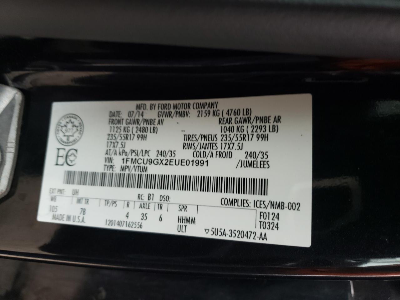 2014 FORD ESCAPE