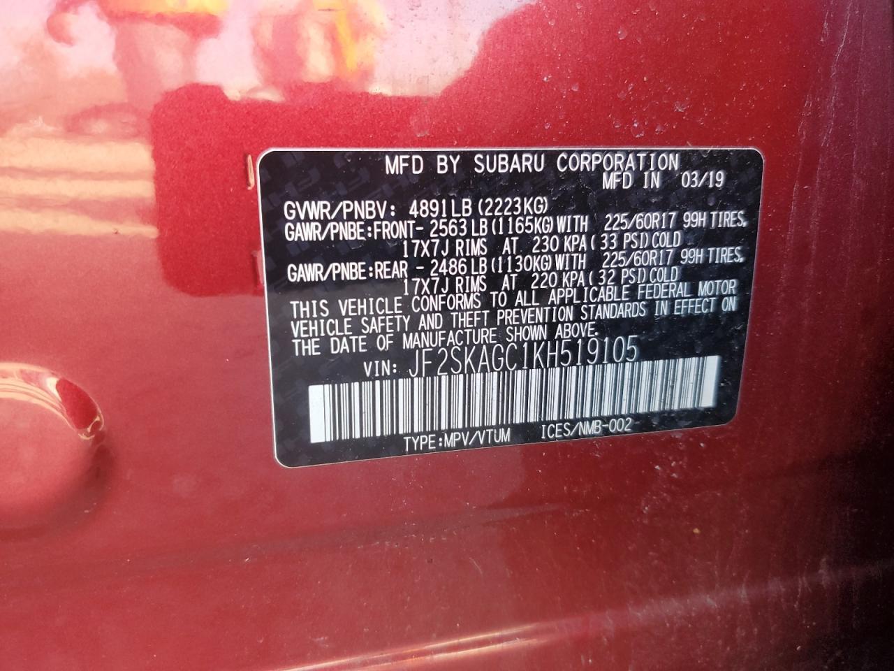 2019 SUBARU FORESTER