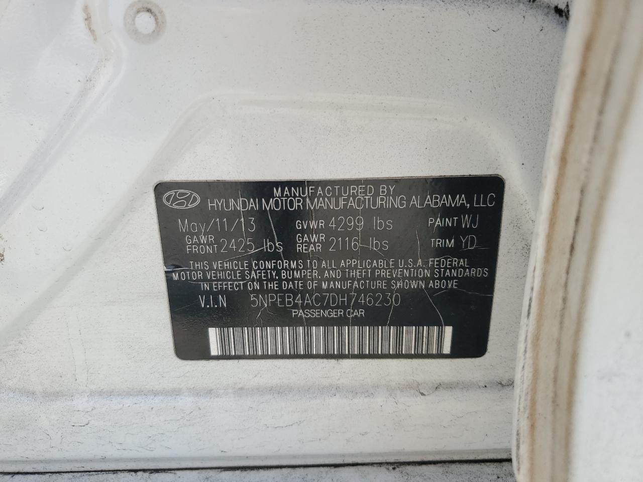 2013 HYUNDAI SONATA