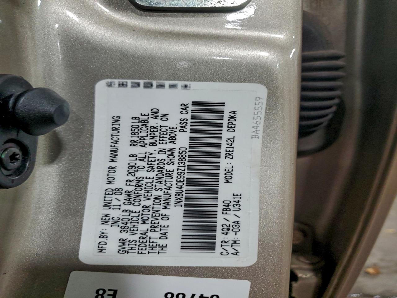 2009 TOYOTA COROLLA