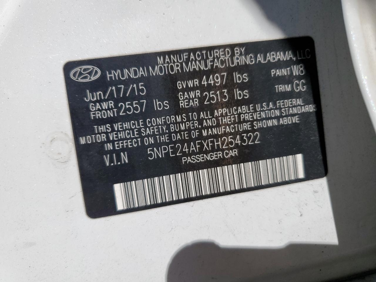 2015 HYUNDAI SONATA
