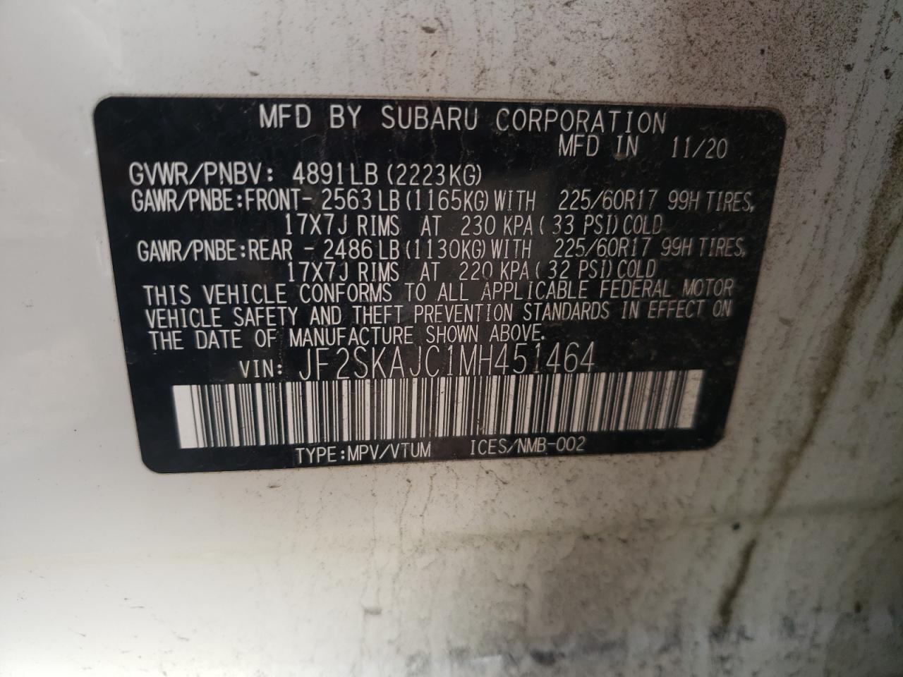 2021 SUBARU FORESTER