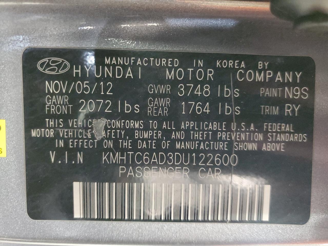 2013 HYUNDAI VELOSTER