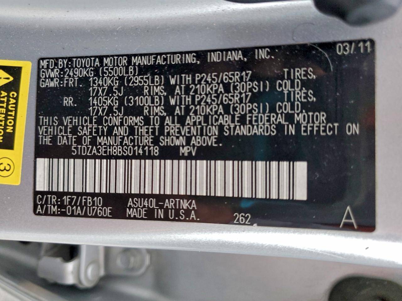 2011 TOYOTA HIGHLANDER