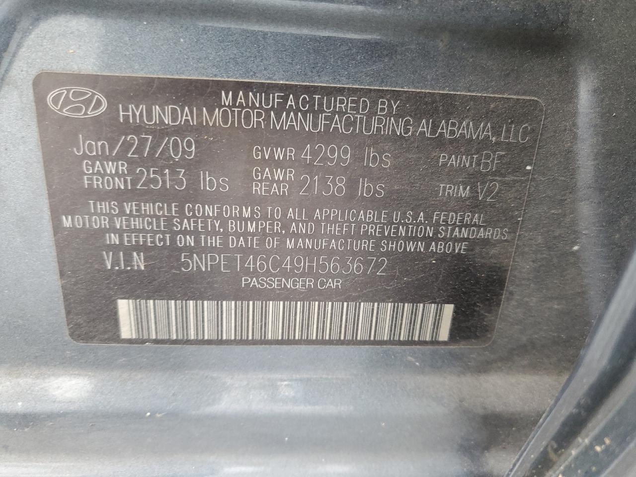 2009 HYUNDAI SONATA