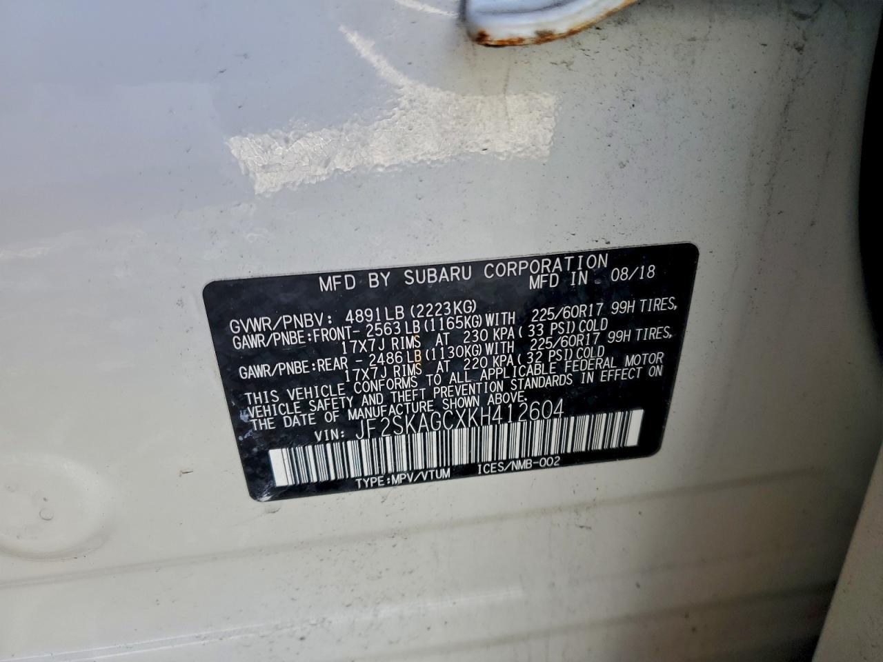 2019 SUBARU FORESTER