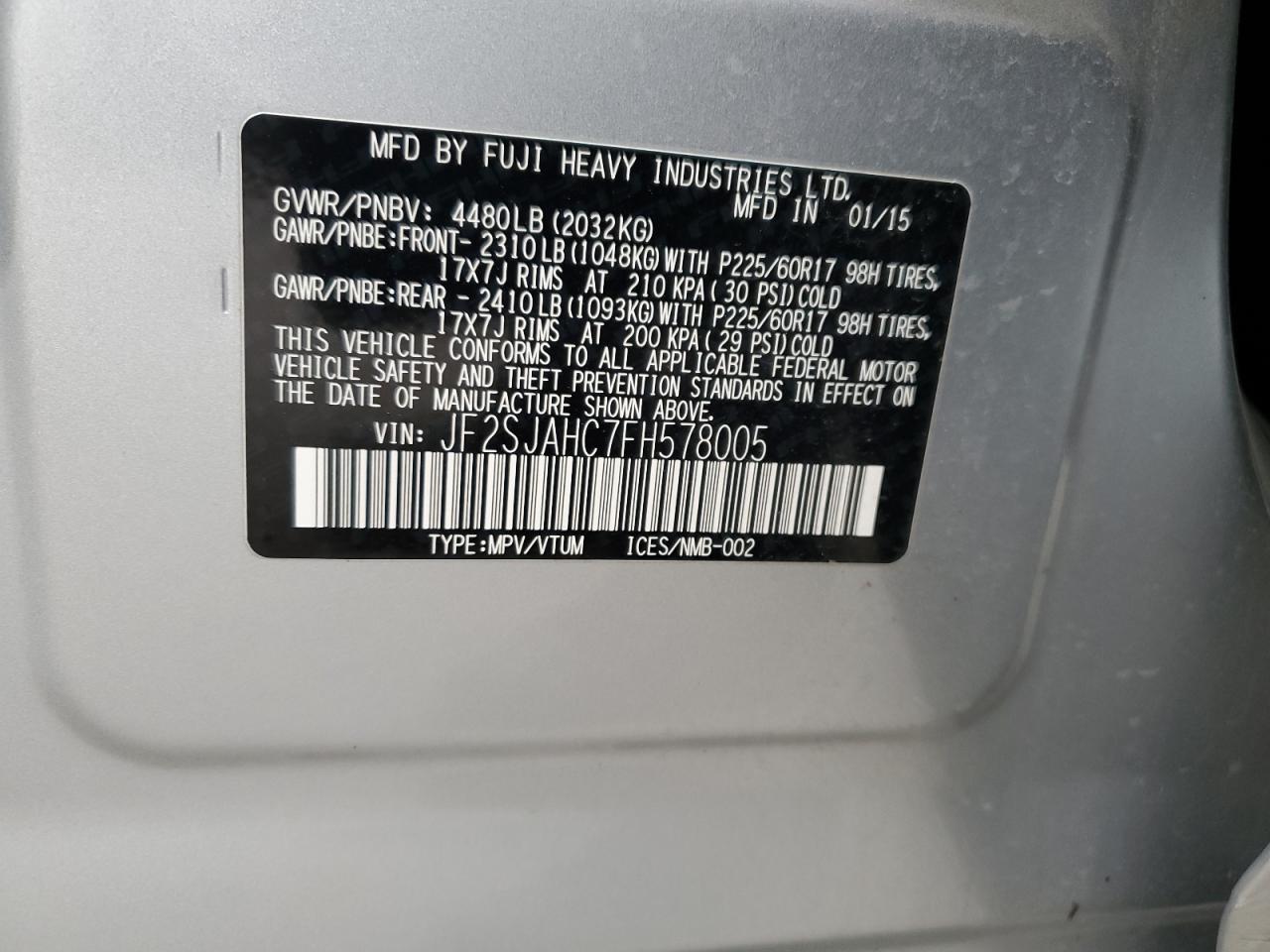 2015 SUBARU FORESTER