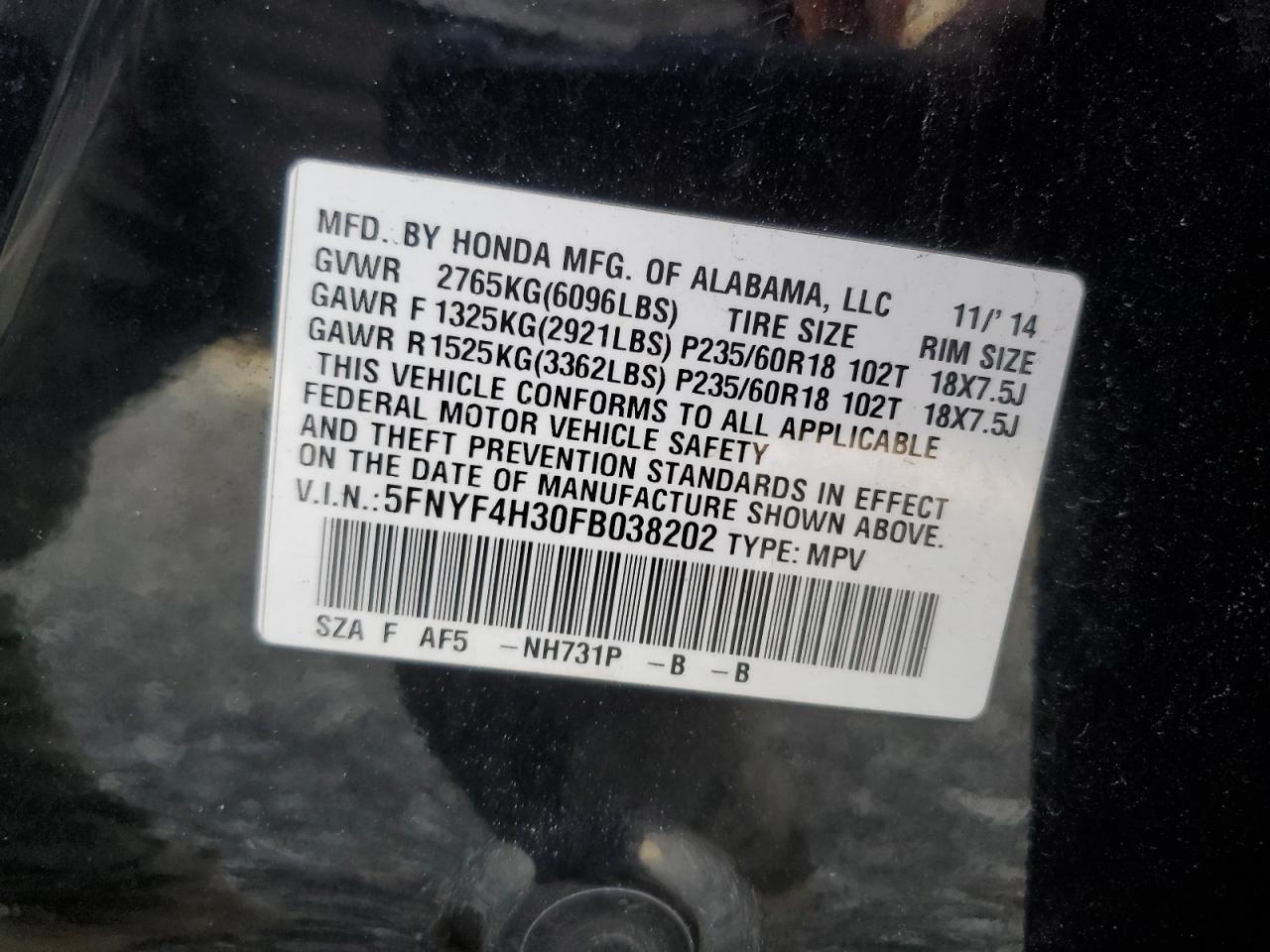 2015 HONDA PILOT