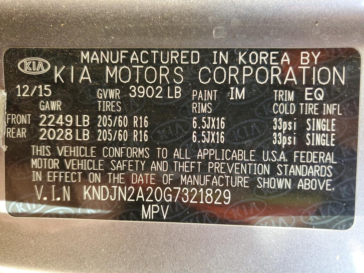2016 KIA SOUL