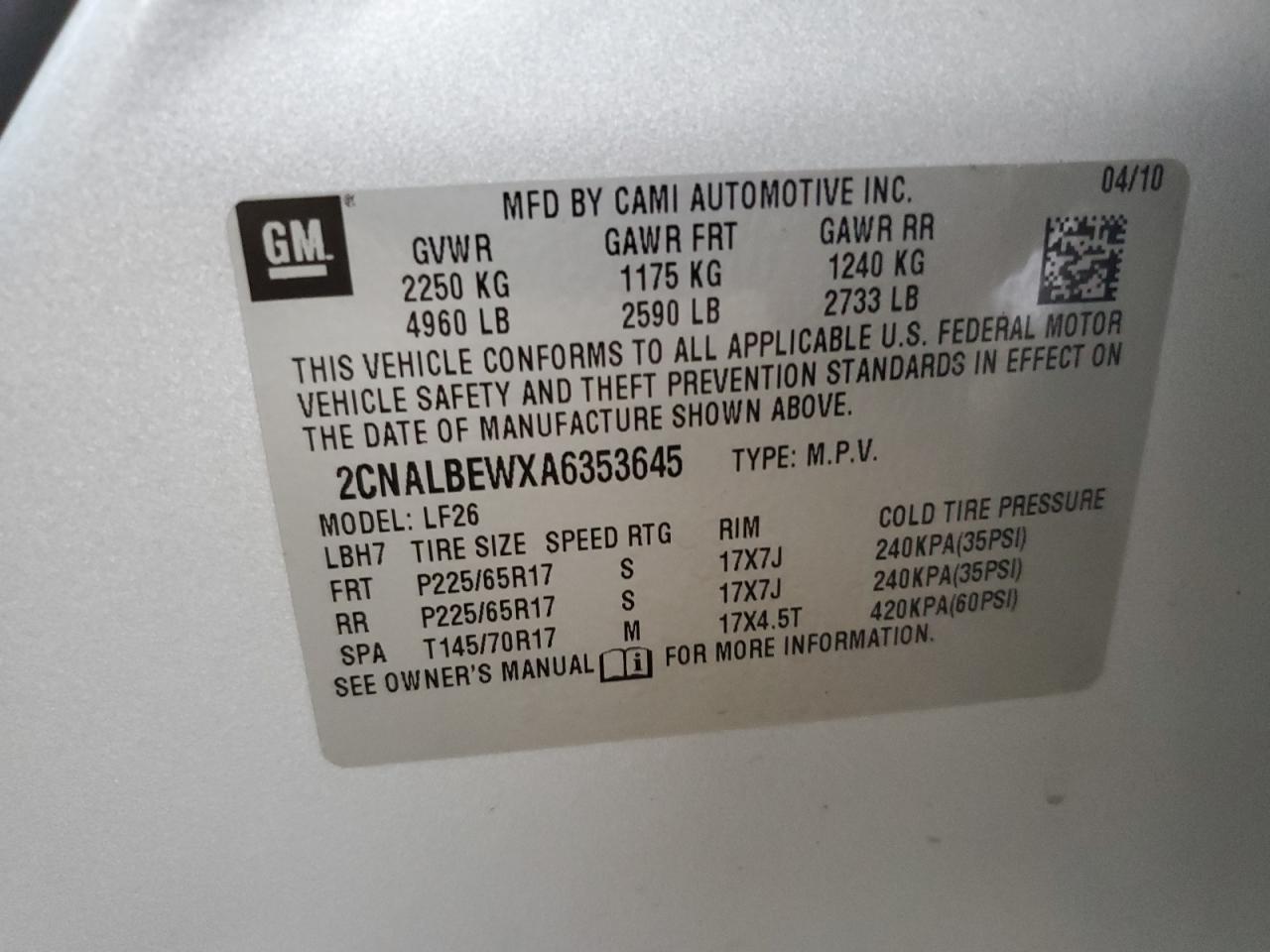 2010 CHEVROLET EQUINOX