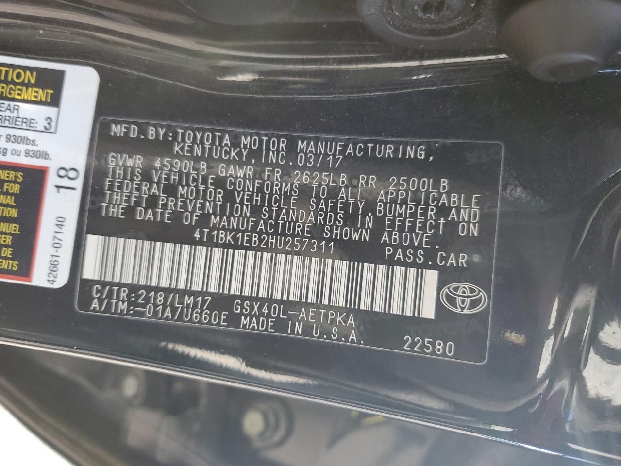 2017 TOYOTA Avalon
